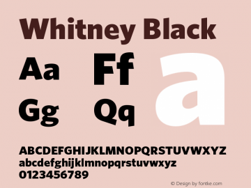Whitney-Black Version 2.200 Pro (Latin-X, Greek, Cyrillic-X) Font Sample