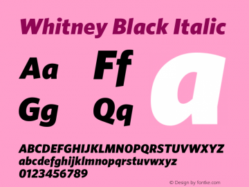 Whitney-BlackItalic Version 2.200 Pro (Latin-X, Greek, Cyrillic-X)图片样张