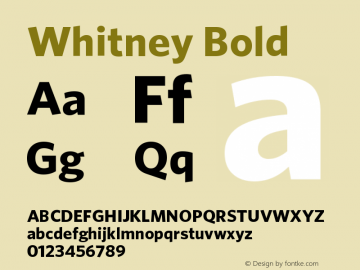 Whitney-Bold Version 2.200 Pro (Latin-X, Greek, Cyrillic-X) Font Sample