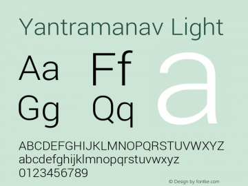 Yantramanav Light Version 1.001;PS 1.0;hotconv 1.0.72;makeotf.lib2.5.5900; ttfautohint (v1.3)图片样张