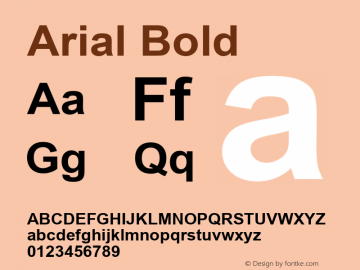 Arial Bold Version 7.00 Font Sample