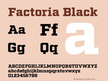 Factoria-Black Version 1.000 Font Sample