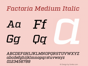 Factoria-MediumItalic Version 1.000图片样张