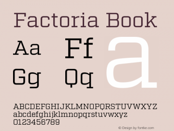 Factoria-Book Version 1.000 Font Sample