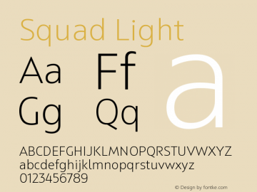 Squad-Light Version 1.0 | wf-rip DC20180720 Font Sample