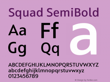 Squad-SemiBold Version 1.0 | wf-rip DC20180720 Font Sample