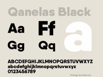 Qanelas-Black Version 1.000;PS 001.000;hotconv 1.0.88;makeotf.lib2.5.64775图片样张