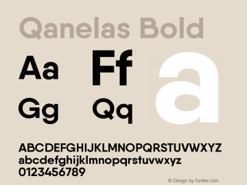 Qanelas-Bold Version 1.000;PS 001.000;hotconv 1.0.88;makeotf.lib2.5.64775图片样张