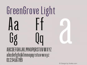 GreenGroveLight 1.000 Font Sample