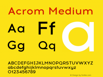 Acrom Medium Version 1.000;PS 001.000;hotconv 1.0.70;makeotf.lib2.5.58329 Font Sample