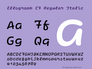 Ellograph CF Regular Italic Version 1.000图片样张