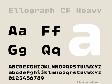Ellograph CF Heavy Version 1.000 Font Sample