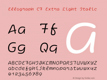 Ellograph CF Extra Light Italic Version 1.000图片样张