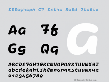 Ellograph CF Extra Bold Italic Version 1.000图片样张