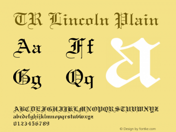 TR Lincoln Plain 001.003 Font Sample