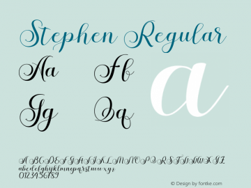 Stephen Version 1.000 Font Sample