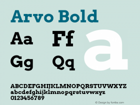 Arvo Bold Version 1.005 2010 beta release图片样张