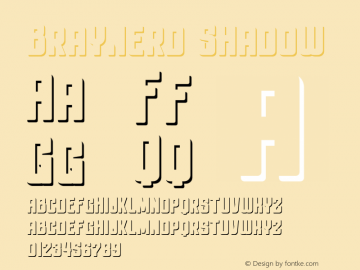 Braynerd Shadow Version 1.000 Font Sample