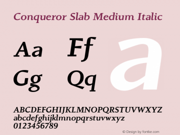 ConquerorSlab-MediumItalic 1.3图片样张