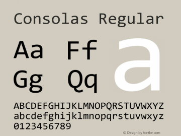 Consolas Version 7.00 Font Sample