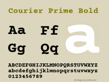 Courier Prime Bold Version 3.018 Font Sample