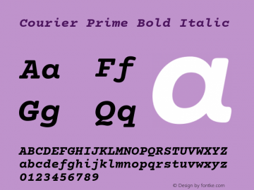 Courier Prime Bold Italic Version 3.018 Font Sample