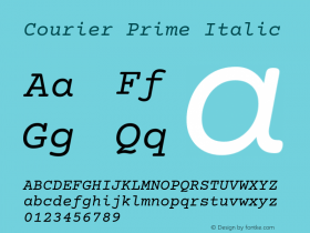 Courier Prime Italic Version 3.018图片样张