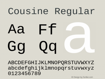 Cousine Regular Version 1.21 Font Sample