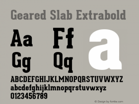 Geared Slab Extrabold Version 1.0 Font Sample