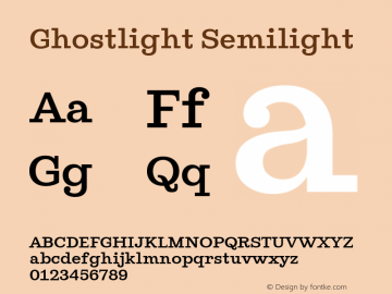Ghostlight-Semilight Version 1.100; ttfautohint (v1.5)图片样张