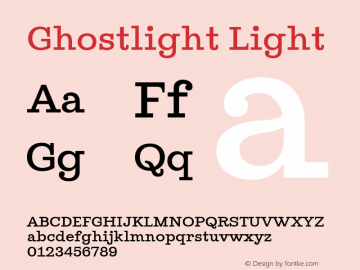 Ghostlight-Light Version 1.100; ttfautohint (v1.5)图片样张