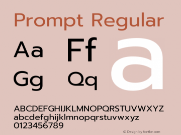 Prompt-Regular Version 1.000 Font Sample