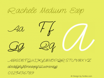 Rachele Medium Exp Version 1.000;PS 001.000;hotconv 1.0.70;makeotf.lib2.5.58329 DEVELOPMENT Font Sample