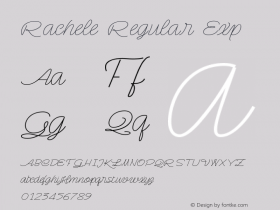 Rachele Regular Exp Version 1.000;PS 001.000;hotconv 1.0.70;makeotf.lib2.5.58329 DEVELOPMENT图片样张