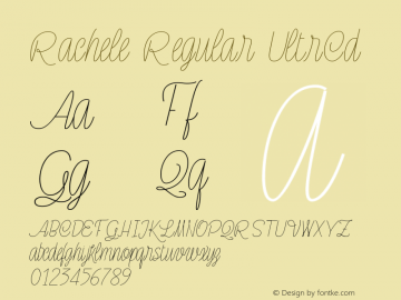 Rachele Regular UltrCd Version 1.000;PS 001.000;hotconv 1.0.70;makeotf.lib2.5.58329 DEVELOPMENT图片样张