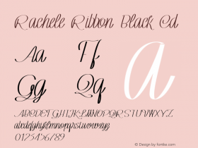 Rachele Ribbon Black Cd Version 1.000;PS 001.000;hotconv 1.0.70;makeotf.lib2.5.58329 DEVELOPMENT图片样张