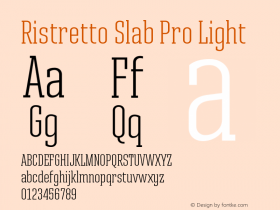 Ristretto Slab Pro Light Version 001.000; Fonts for Free; vk.com/fontsforfree图片样张