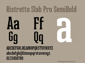 Ristretto Slab Pro SemiBold Version 001.000; Fonts for Free; vk.com/fontsforfree图片样张