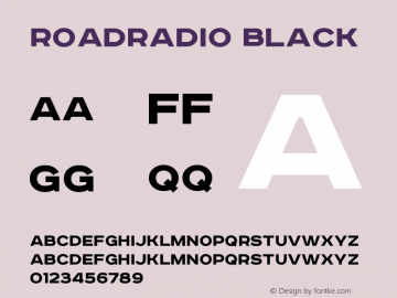 RoadRadio-Black Version 001.001 Font Sample