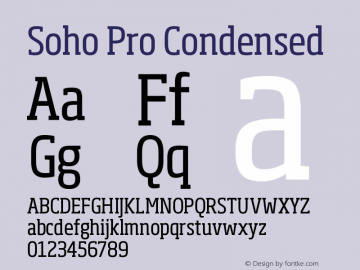 SohoPro-Condensed Version 1.000 Font Sample