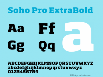 SohoPro-ExtraBold Version 1.000 Font Sample