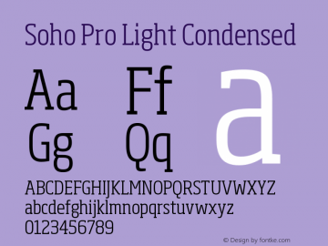 SohoPro-LightCondensed Version 1.000图片样张