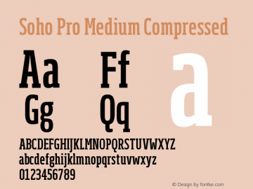 SohoPro-MediumCompressed Version 1.000 Font Sample