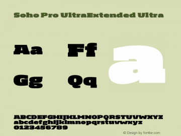 SohoPro-UltraExtendedUltra Version 1.000 Font Sample