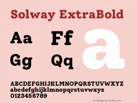 Solway ExtraBold Version 1.000;hotconv 1.0.109;makeotfexe 2.5.65596 Font Sample