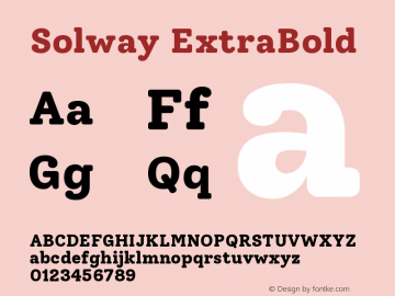 Solway ExtraBold Version 1.000;hotconv 1.0.109;makeotfexe 2.5.65596图片样张