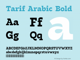 Tarif Arabic Bold Version 1.000 Font Sample