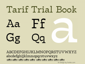 Tarif Trial Book Version 1.000图片样张