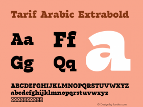 Tarif Arabic Extrabold Version 1.000 Font Sample