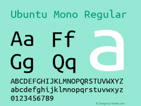 Ubuntu Mono Version 0.80 Font Sample